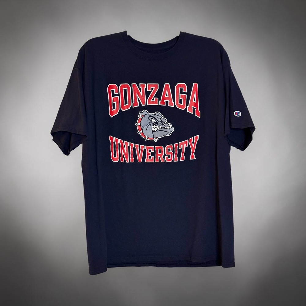 Champion Gonzaga University Bulldogs T-Shirt Mens 2XL Navy Blue Graphic Tee NWOT
